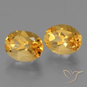 Gemas de Citrino Naranja dorado intenso natural de 4.96 ct, Ovalada, VVS
