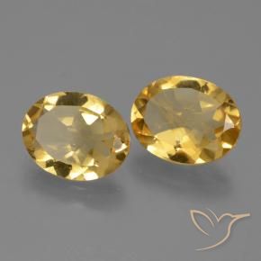 Gemas de Citrino Dorado oscuro medio natural de 4.45 ct, Ovalada, VVS-VS