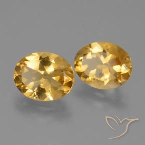 Gemas de Citrino Dorado oscuro medio natural de 4.79 ct, Ovalada, VVS-VS