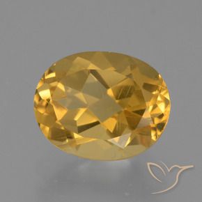 Citrino Dorado oscuro medio natural de 2.50 ct, Ovalada, VVS-VS