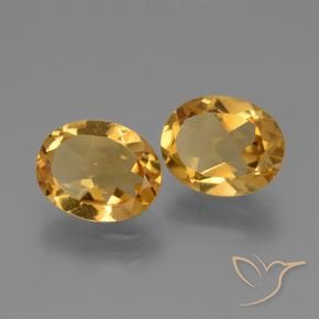 Gemas de Citrino Naranja dorado intenso natural de 3.98 ct, Ovalada, VS