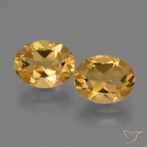 4.76ctw Natural Naranja dorado intenso Citrino, Ovalada, VVS