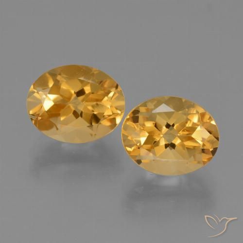 5.56ctw Natural Dorado naranja claro medio Citrino, Ovalada, VVS