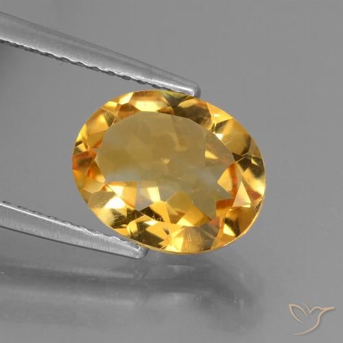 2.33ct Natural Dorado-naranja medio Citrino, Ovalada, VS