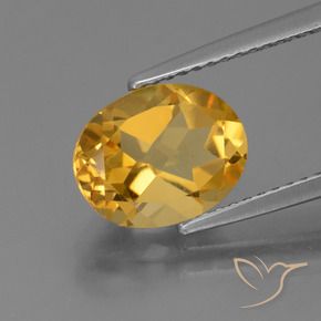 Citrino Dorado medio natural de 2.57 ct, Ovalada, VVS-VS