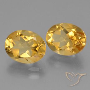 Gemas de Citrino Dorado medio natural de 4.90 ct, Ovalada, VVS