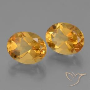 Gemas de Citrino Dorado naranja oscuro natural de 4.94 ct, Ovalada, VS
