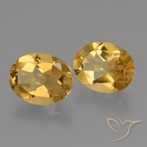 Gemas de Citrino Naranja dorado intenso natural de 4.29 ct, Ovalada, VVS-VS