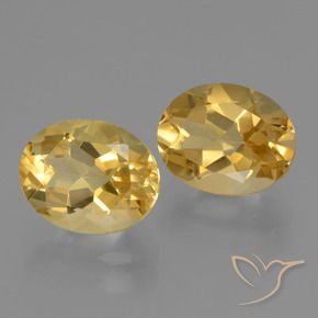 Gemas de Citrino Dorado medio natural de 5.40 ct, Ovalada, VVS