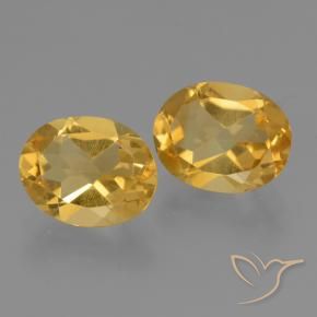 Gemas de Citrino Dorado intenso natural de 4.29 ct, Ovalada, VS