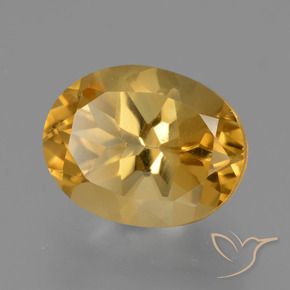 Citrino Naranja dorado intenso natural de 2.88 ct, Ovalada, VVS-VS