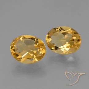 Gemas de Citrino Dorado oscuro natural de 4.46 ct, Ovalada, VS