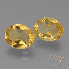 Gemas de Citrino Dorado oscuro medio natural de 4.42 ct, Ovalada, VVS-VS