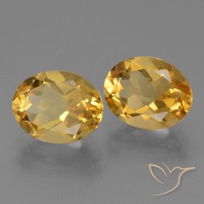 Gemas de Citrino Dorado oscuro medio natural de 5.15 ct, Ovalada, VVS-VS