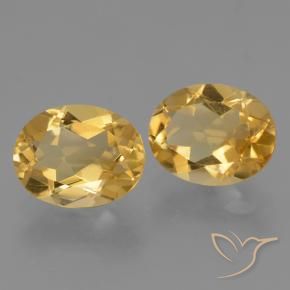 Gemas de Citrino Naranja dorado natural de 4.95 ct, Ovalada, VVS-VS