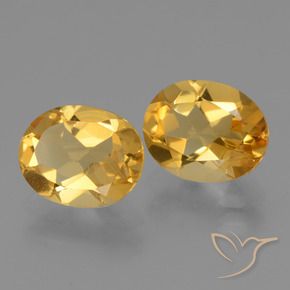 Gemas de Citrino Dorado medio natural de 4.37 ct, Ovalada, VVS-VS
