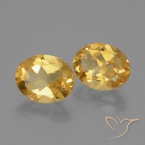 Gemas de Citrino Naranja dorado intenso natural de 4.44 ct, Ovalada, VVS-VS