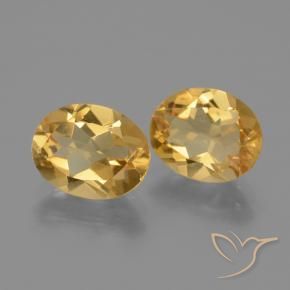 Gemas de Citrino Dorado oscuro medio natural de 4.03 ct, Ovalada, VVS-VS