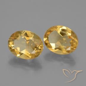 Gemas de Citrino Naranja dorado intenso natural de 4.43 ct, Ovalada, VVS-VS