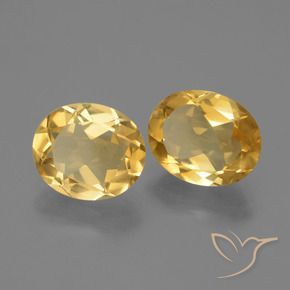 Gemas de Citrino Dorado oscuro medio natural de 4.09 ct, Ovalada, VVS-VS