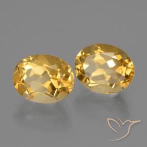 Gemas de Citrino Dorado oscuro medio natural de 5.34 ct, Ovalada, VVS-VS