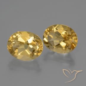 Gemas de Citrino Dorado oscuro medio natural de 5.06 ct, Ovalada, VS