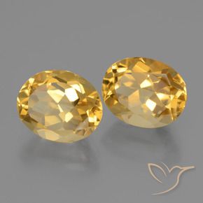 Gemas de Citrino Dorado oscuro natural de 5.11 ct, Ovalada, VVS-VS
