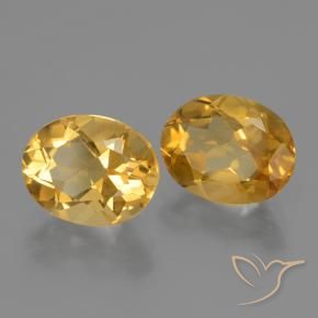 Gemas de Citrino Dorado oscuro natural de 4.89 ct, Ovalada, VVS-VS