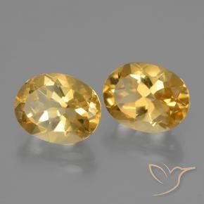 Gemas de Citrino Naranja dorado intenso natural de 4.91 ct, Ovalada, VVS-VS