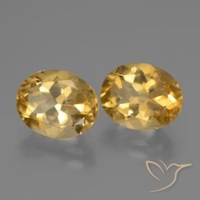 Gemas de Citrino Dorado oscuro medio natural de 4.65 ct, Ovalada, VS