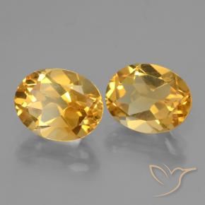 Gemas de Citrino Naranja dorado intenso natural de 4.97 ct, Ovalada, VVS-VS