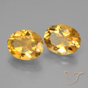 Gemas de Citrino Naranja dorado intenso natural de 4.35 ct, Ovalada, VVS-VS
