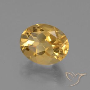 Citrino Dorado oscuro medio natural de 2.43 ct, Ovalada, VVS