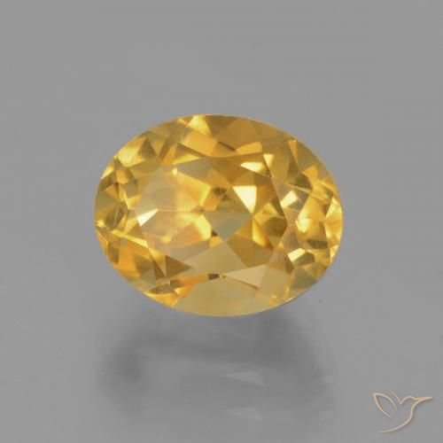 Citrino Dorado medio natural de 2.98 ct, Ovalada, VVS