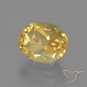 Citrino Dorado medio natural de 3.05 ct, Ovalada, VVS-VS