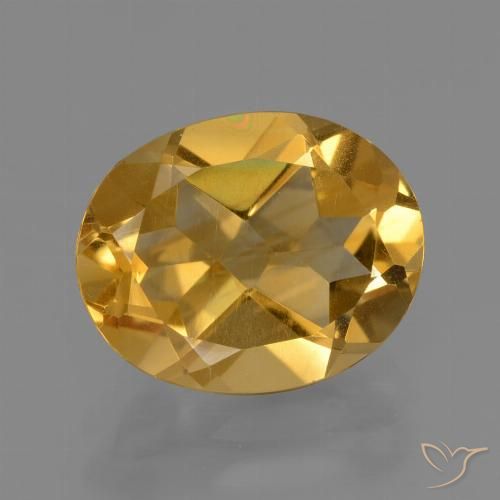 3.03ct Natural Dorado oscuro medio Citrino, Ovalada, VVS