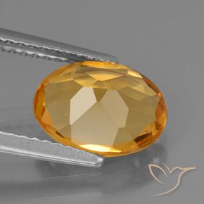 Citrino dorado natural de 1,75 ct, corte óvalo, VVS