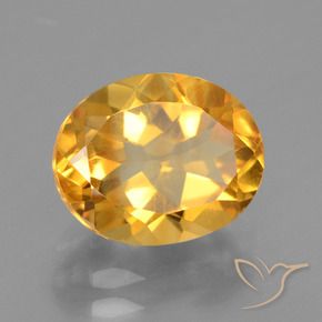 Citrino Dorado naranja intenso natural de 2.72 ct, Ovalada, VVS-VS