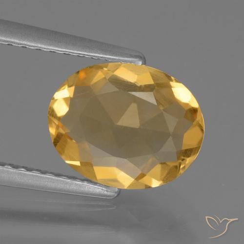 1.59ct Natural Dorado oscuro medio Citrino, Ovalada, VS