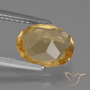 Citrino Dorado oscuro medio natural de 1.59 ct, Ovalada, VS