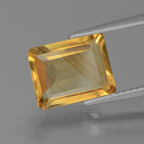 Citrino Dorado amarillo natural de 2.50 ct, corte esmeralda, VS