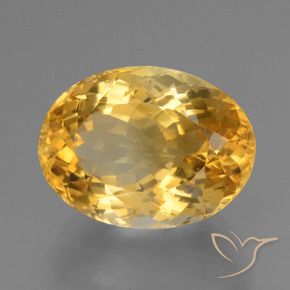 Citrino Naranja dorado natural de 15.87 ct, Corte Óvalo, VVS-VS