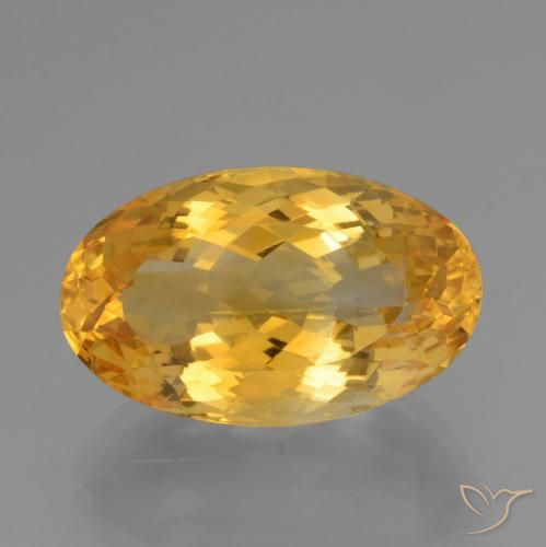 Citrino Dorado medio natural de 15.61 ct, Corte Óvalo, VVS-VS
