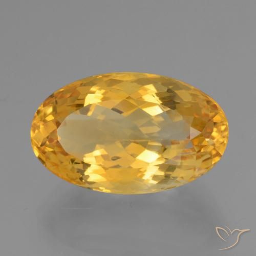Citrino Dorado medio natural de 15.61 ct, Corte Óvalo, VVS-VS