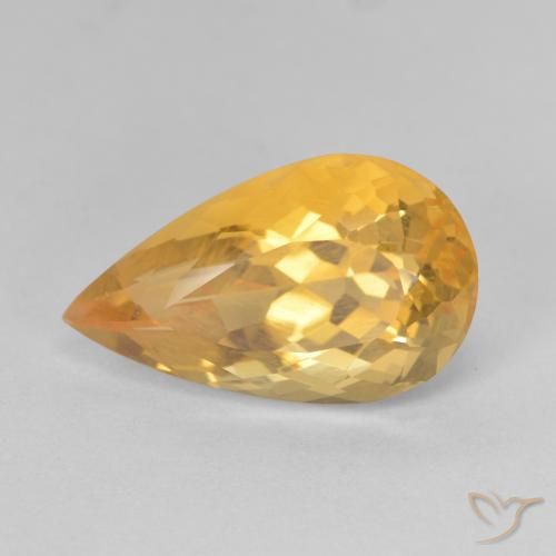 Citrino Dorado oscuro natural de 5.83 ct, En forma de pera, VVS