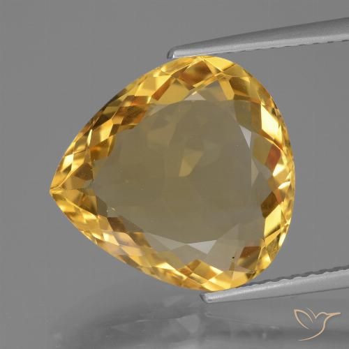 7.15ct Natural Dorado oscuro medio Citrino, En forma de pera, VVS