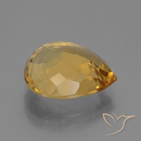 Citrino Dorado oscuro medio natural de 7.15 ct, En forma de pera, VVS