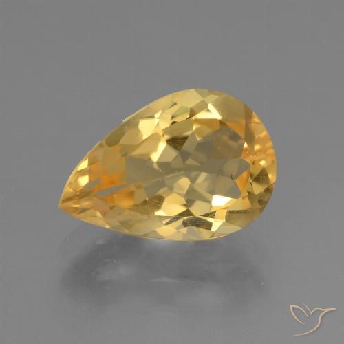 2.29ct Natural Naranja dorado intenso Citrino, En forma de pera, VVS