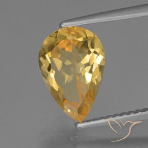 Citrino Naranja dorado intenso natural de 2.29 ct, En forma de pera, VVS