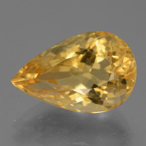 Citrino Dorado oscuro medio natural de 6.55 ct, En forma de pera, VVS